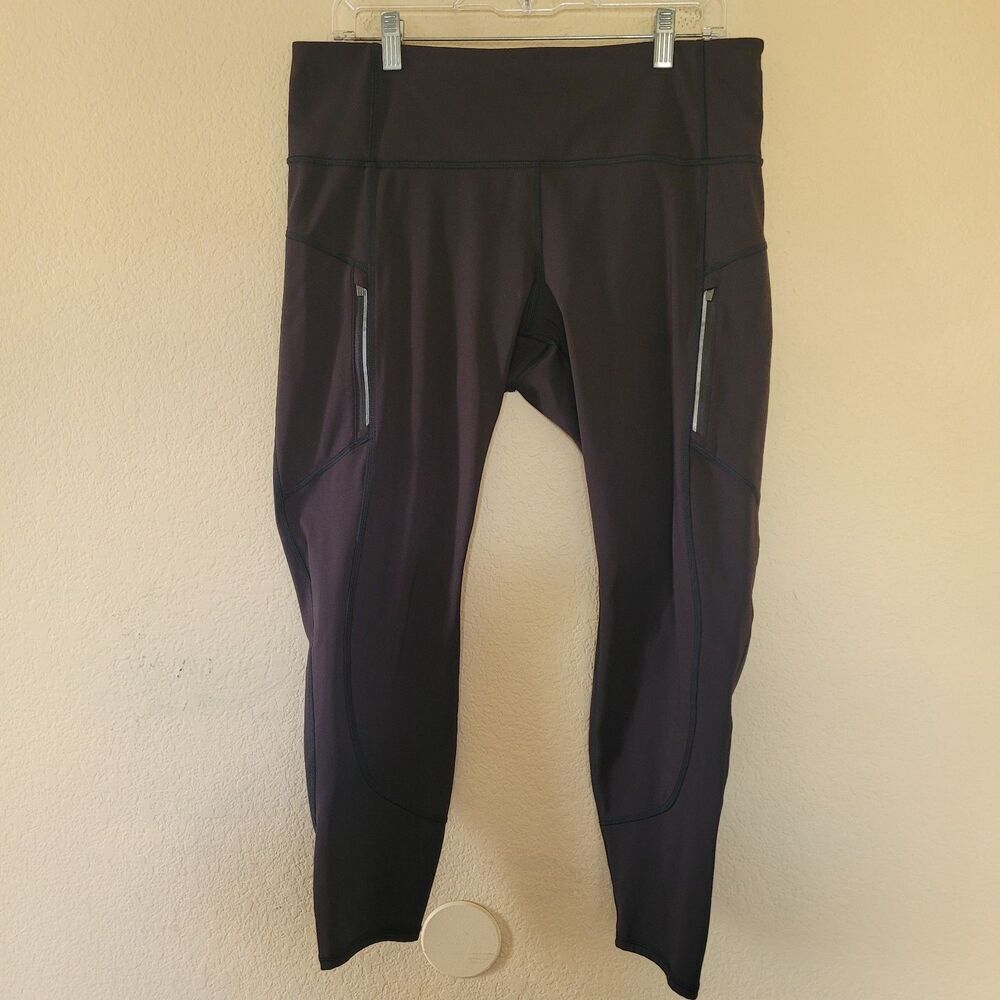 Athleta Women Ankle Rainier Tight XL Black Stretch Pocket Pull-On Athletic Pants
